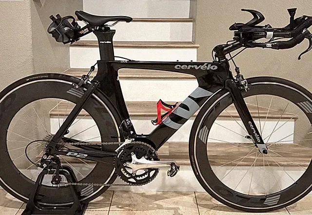 BLACK CERVELO P2 Triathlon/TT Carbon Bike 48cm Small/105 Flo Deep Wheels